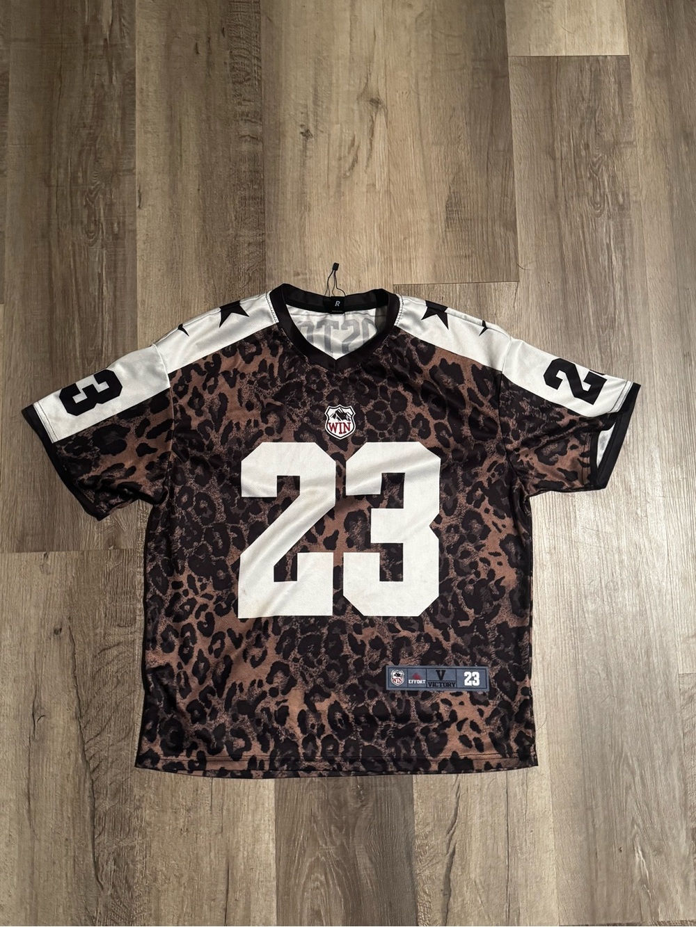 Romie Leopard Print Sports Jersey Top - Brown/Black -
